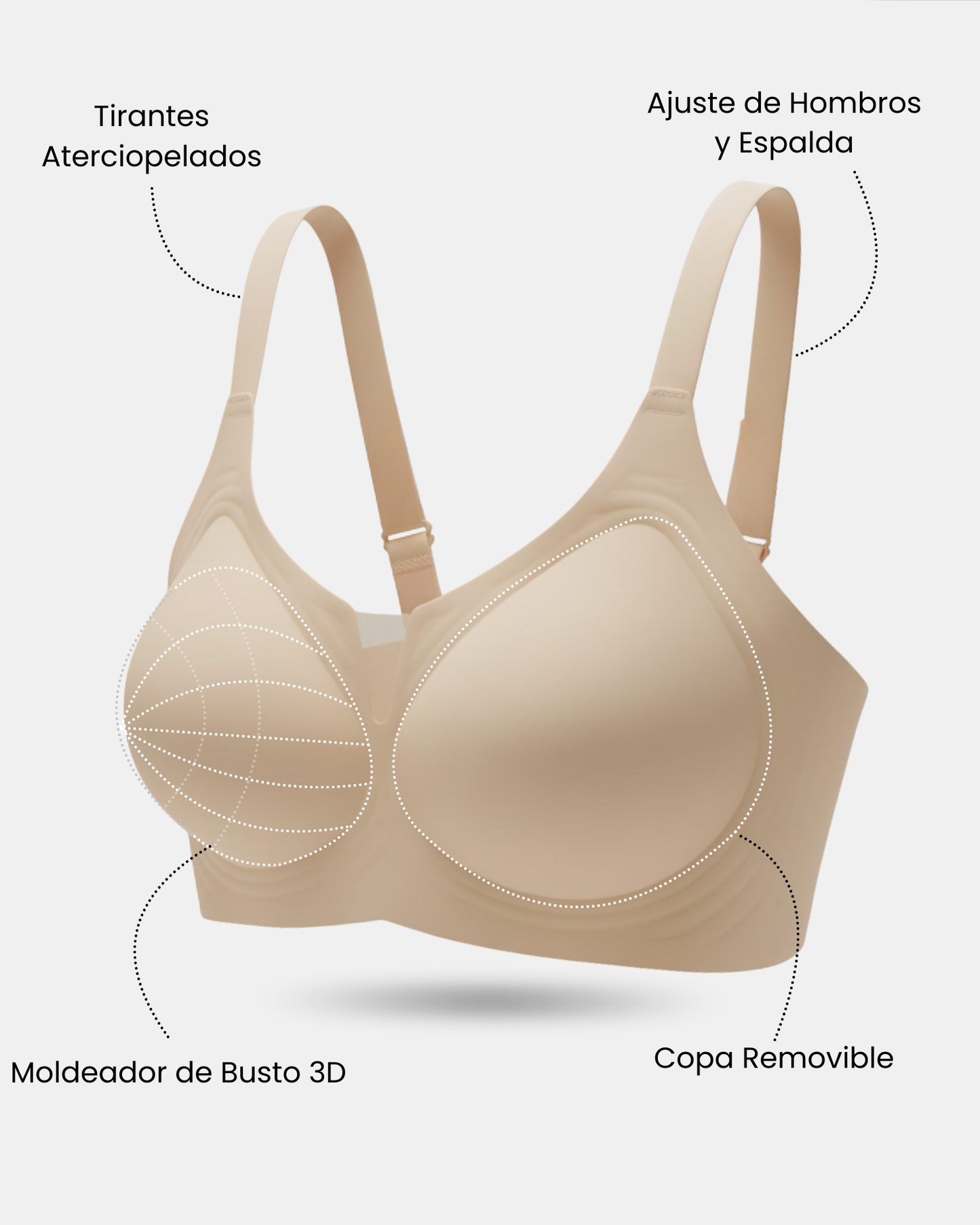 Brasier Glamour con tirantes finos - Tirantes Finos y Aterciopelados