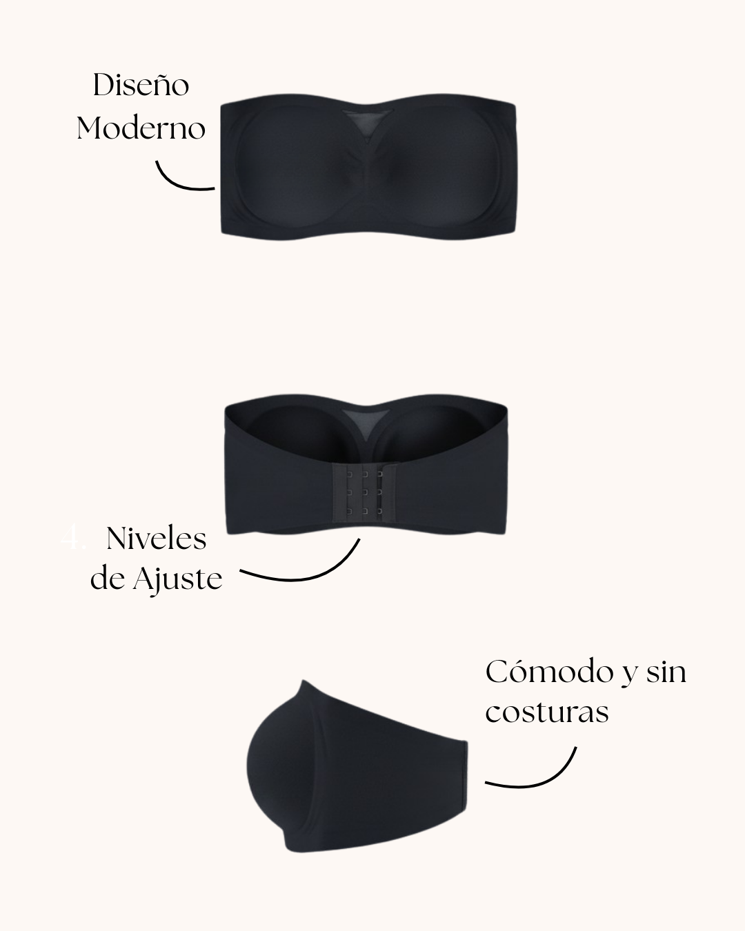 Brasier strapless Sensación, con copas removibles