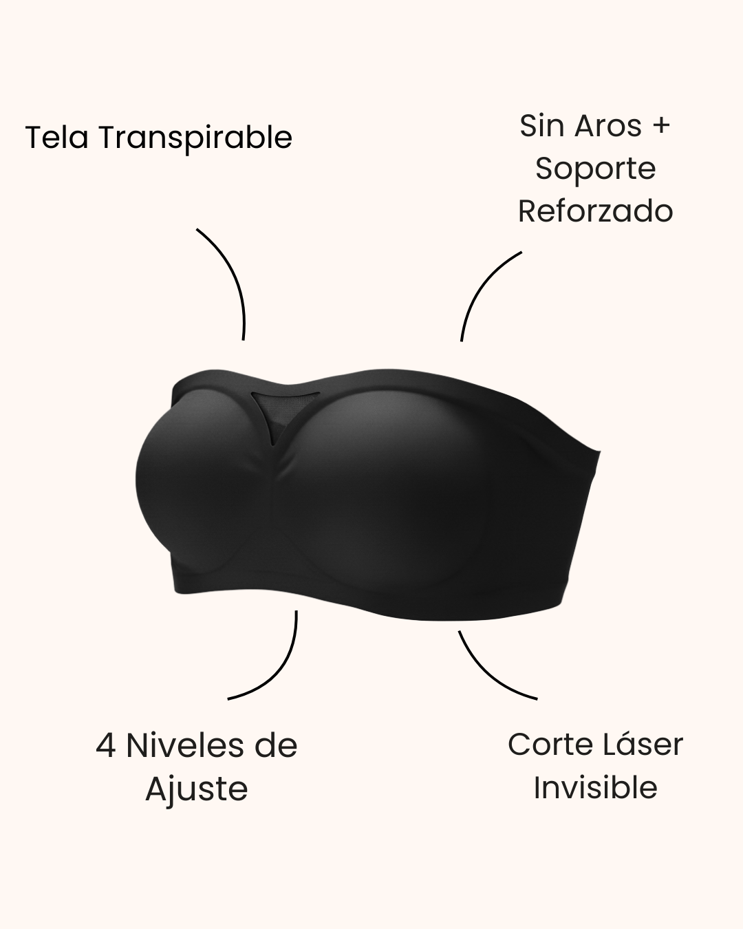 Brasier strapless Sensación, con copas removibles