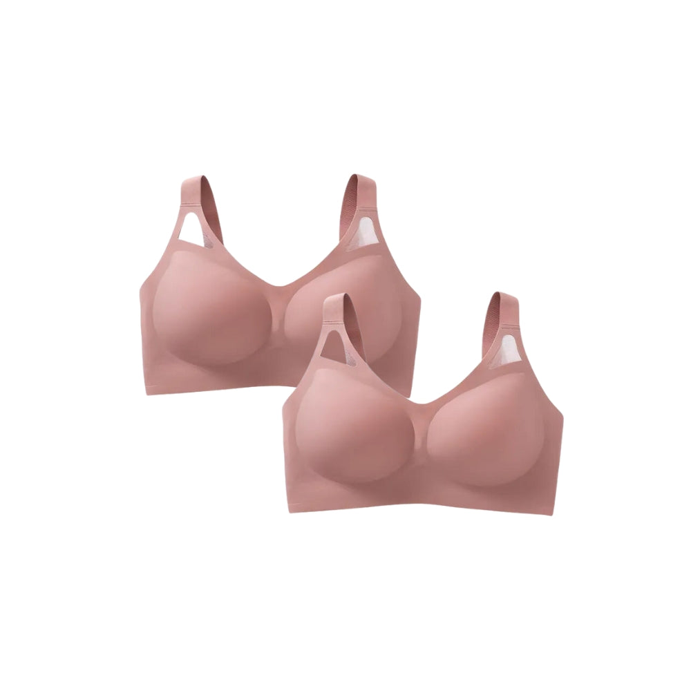Conjunto de sostenes roses sin costuras, oferecendo comodidad y sustentação, ideal para lencería feminina.
