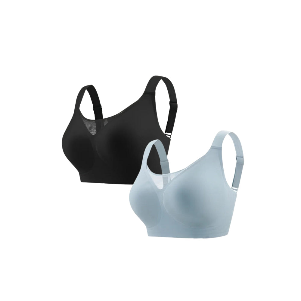 Kit 2 sostenes Compress diario Top moldeador Plus Size sostén Compress diario Top moldeador Plus Size negro y azul