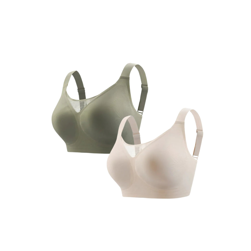 Kit 2 sostenes Compress diario Top moldeador Plus Size sostén Compress diario Top moldeador Plus Size verde y beige