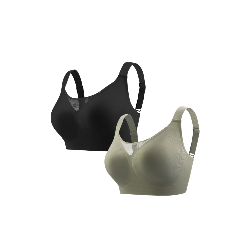 Kit 2 sostenes Compress diario Top moldeador Plus Size sostén Compress diario Top moldeador Plus Size negro y verde