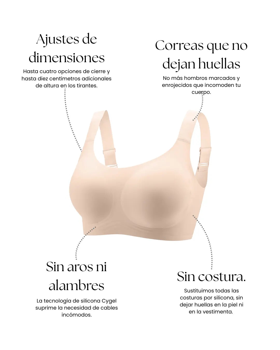 Brasier premium de cobertura total (tallas grandes) - soporte sin varillas