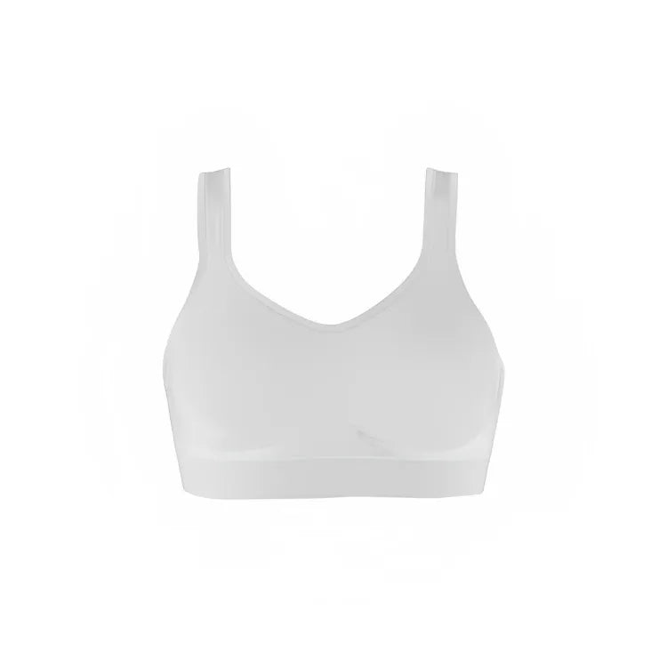 sostén Daily Original na color branca, visto de frente, con design sin costuras, relleno cómodo y moldeado que proporciona sustentação sin apertar